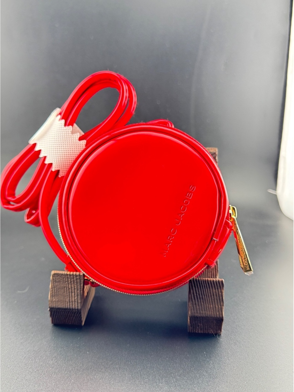 Marc Jacobs Red Mini Crossbody Bag Glossy Finish NWT - Picture 3 of 6